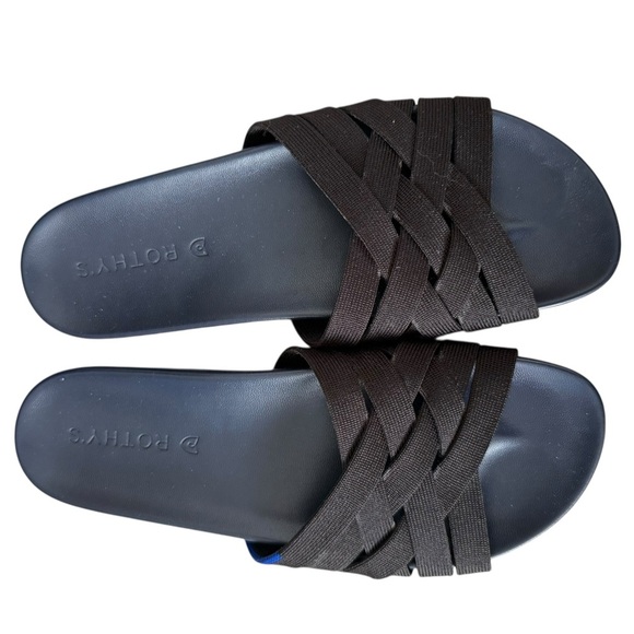 Rothy’s The Slide Sandal in Black Woven | Size 7 - Picture 1 of 2
